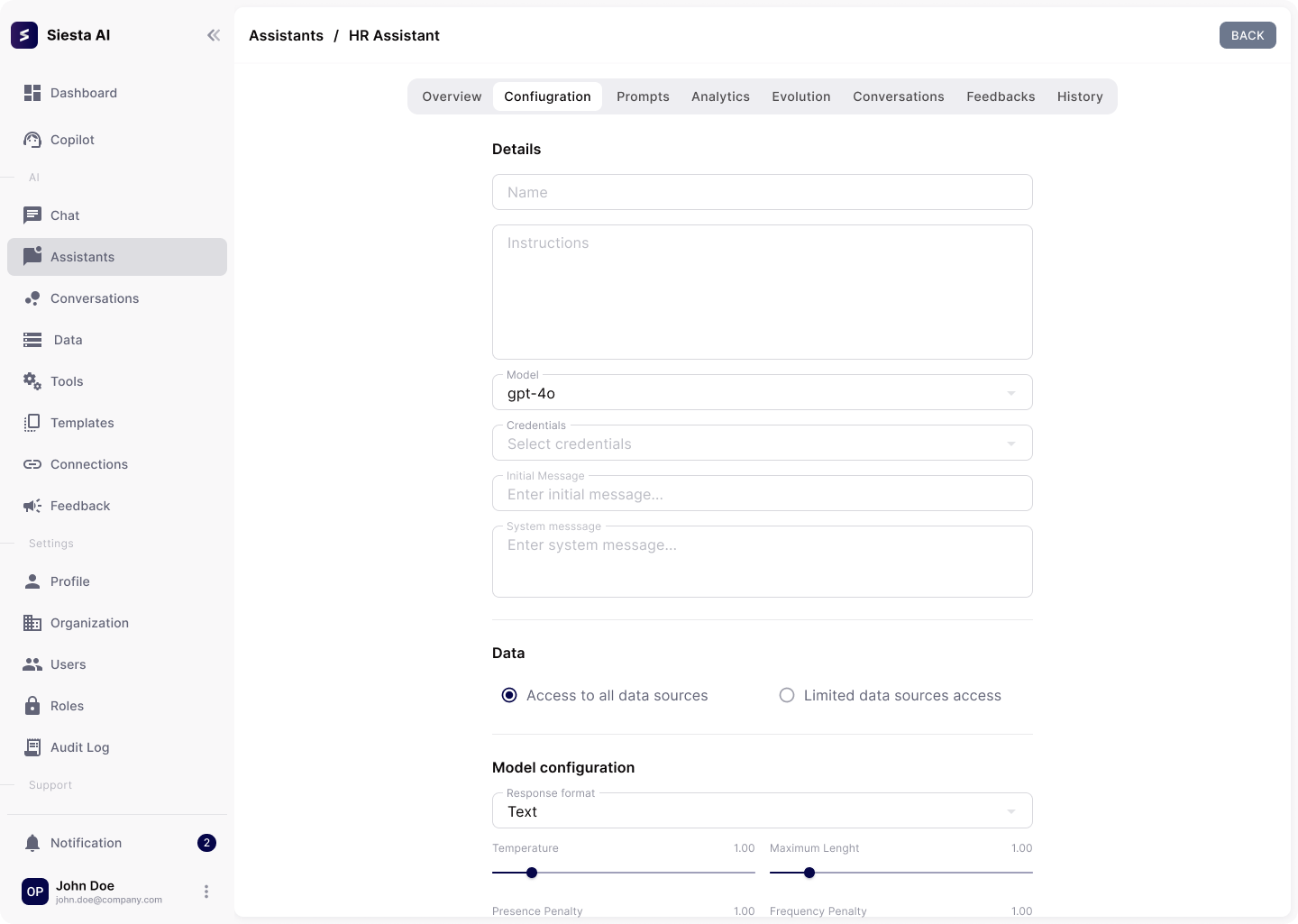 AI Assistant Switch Models