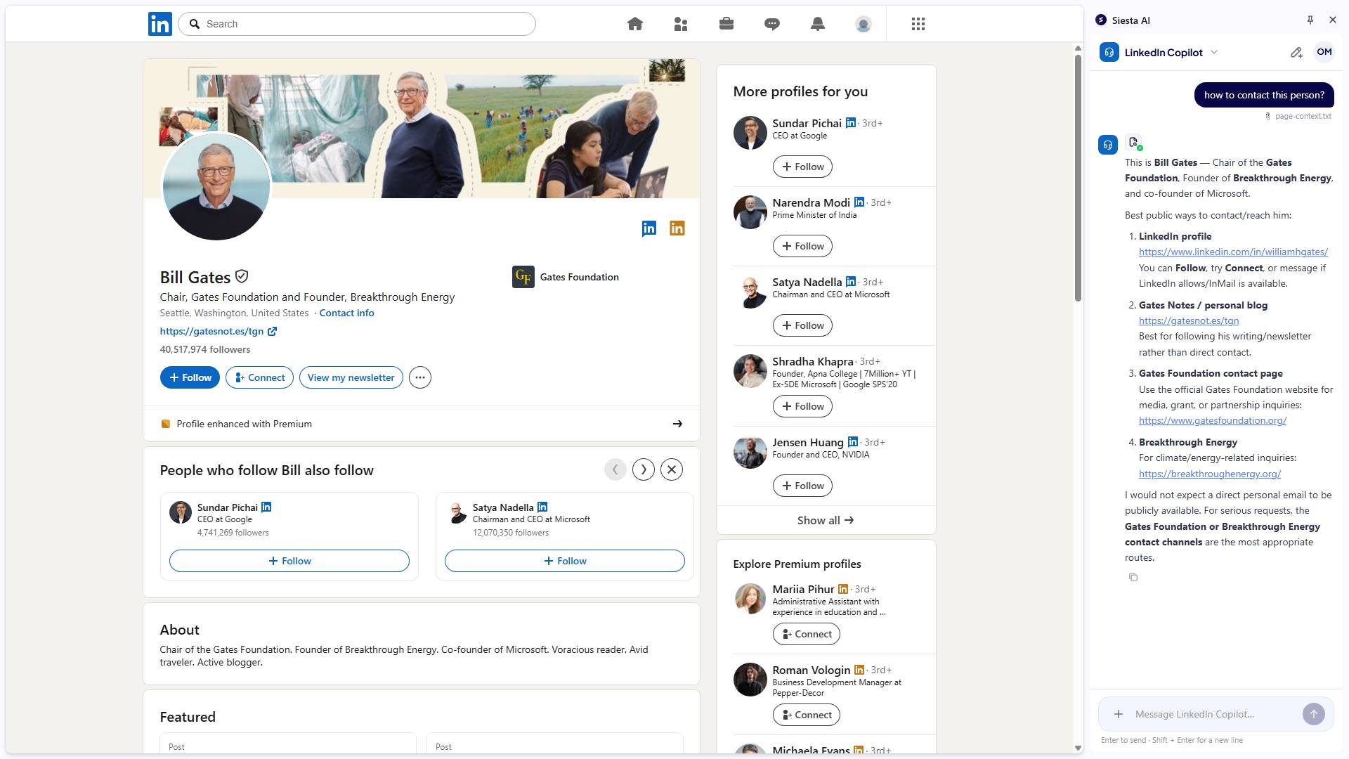 Chatting with the current page in the browser extension