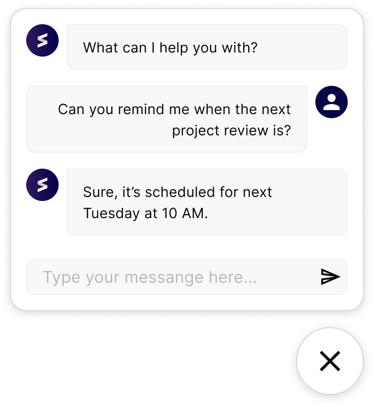 Chat bot UI window