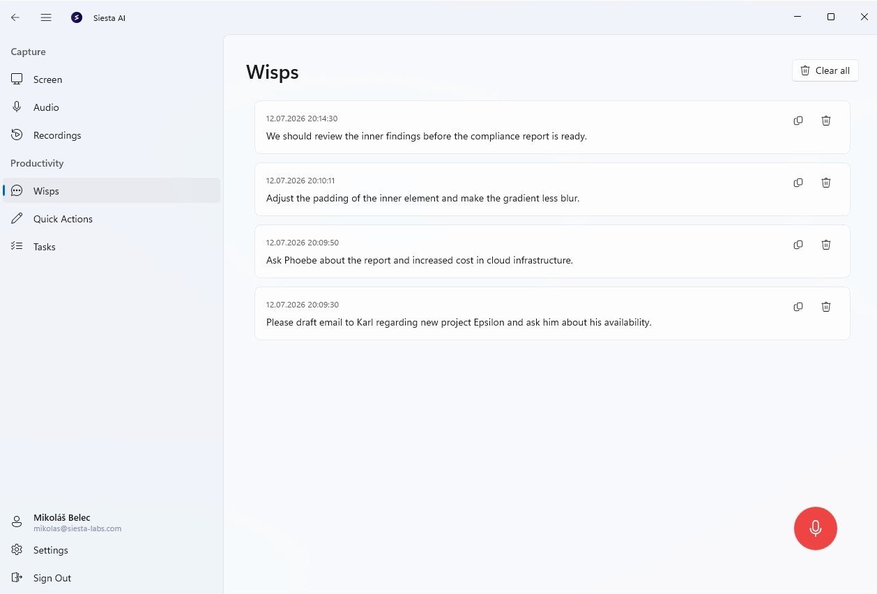 Dictation in the desktop app