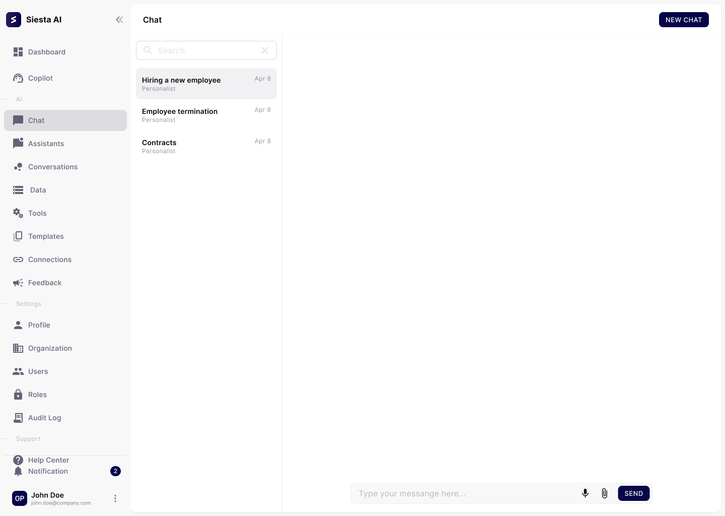 Chat bot UI window